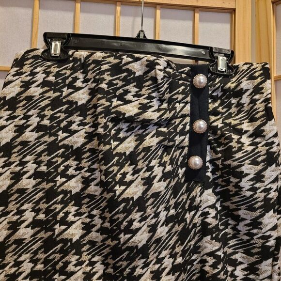 Melissa Paige Metallic Pearl Button Elastic Waist Pencil Skirt Sz S NWT - Picture 4 of 9